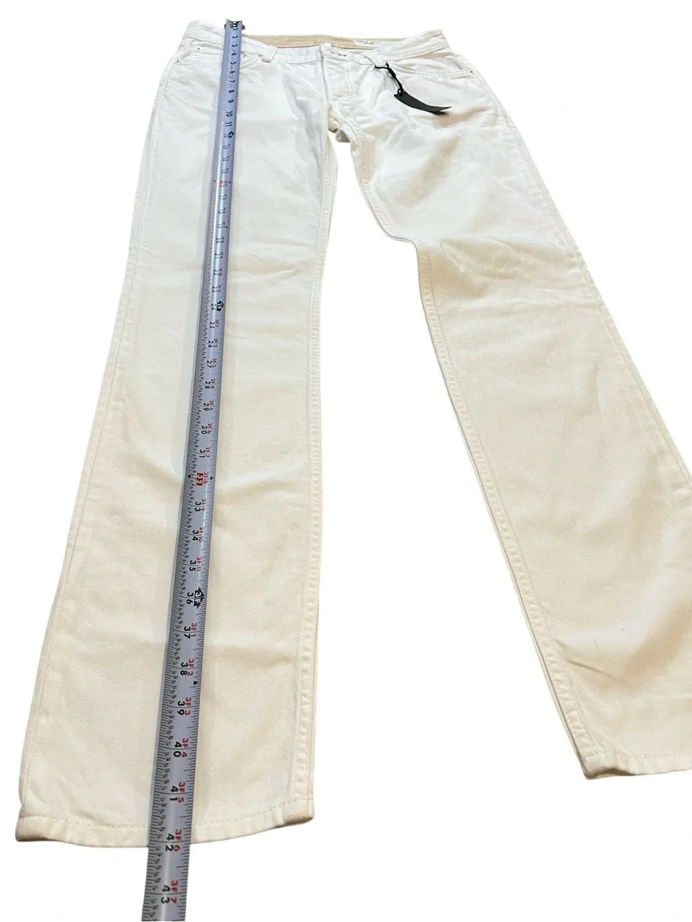 Rag & Bone New York Piper, Low-Rise Straight Leg, What/Tan‎ Wash, Size 25